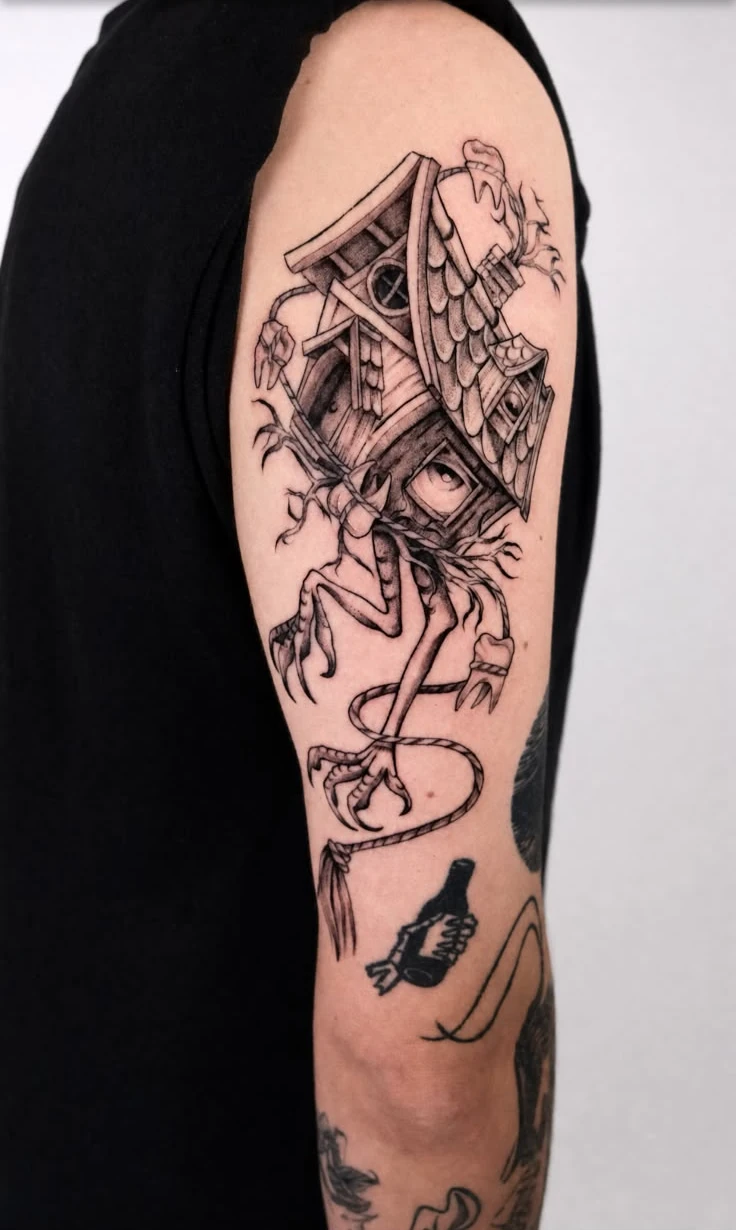 Blackwork tattoo bij Motorink Amsterdam