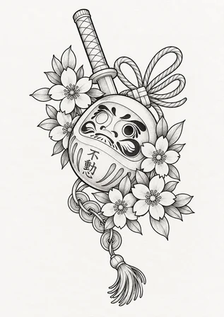 Daruma - black & grey - flash SOP-011, Motorink Amsterdam