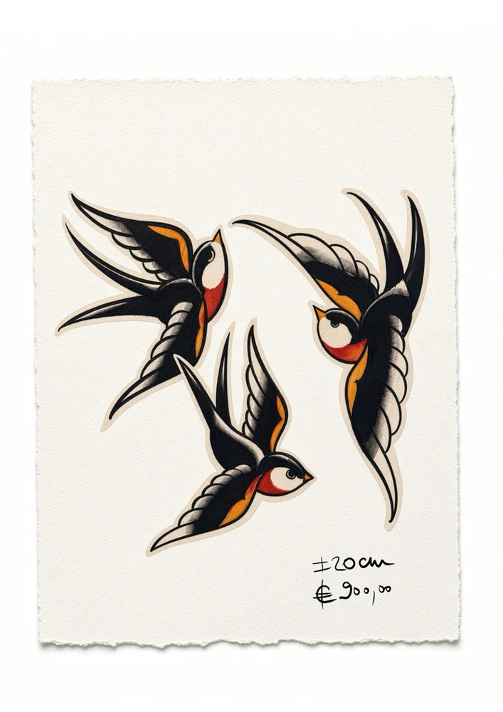 Traditional tattoo - colour - flash CEL-025, Motorink Amsterdam