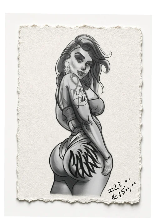 Pin-up girl - flash CEL-018, Motorink Amsterdam