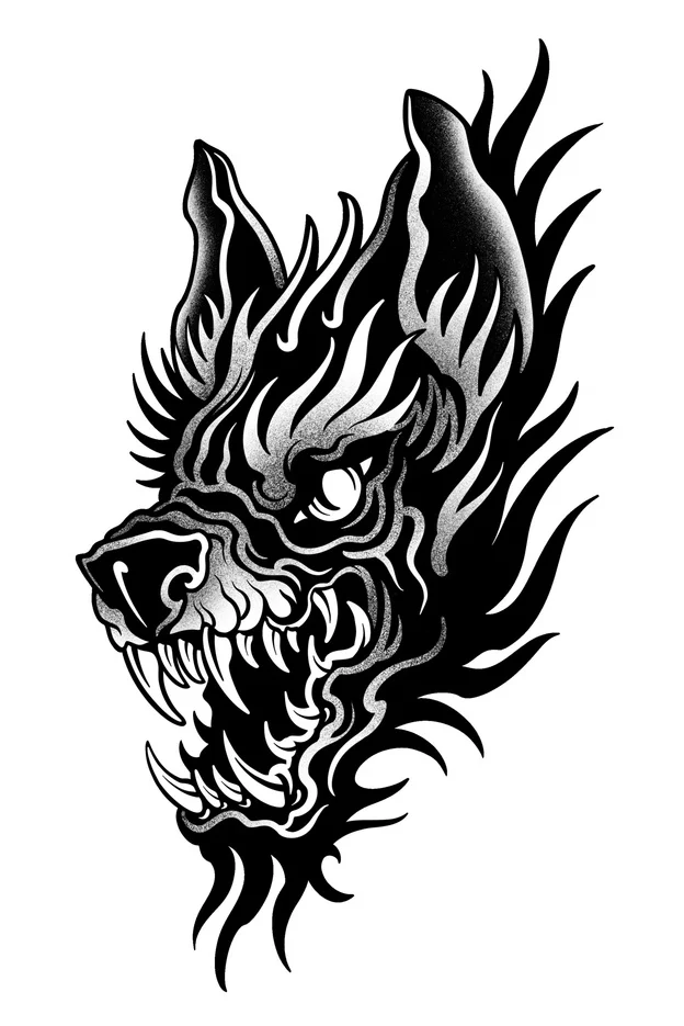 Blackwork illustration - flash GER-002, Motorink Amsterdam