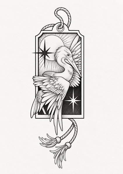 Bird - black & grey - flash SOP-009, Motorink Amsterdam