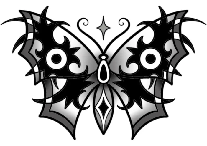 Traditional & Borneo - black & grey - flash DAN-009, Motorink Amsterdam
