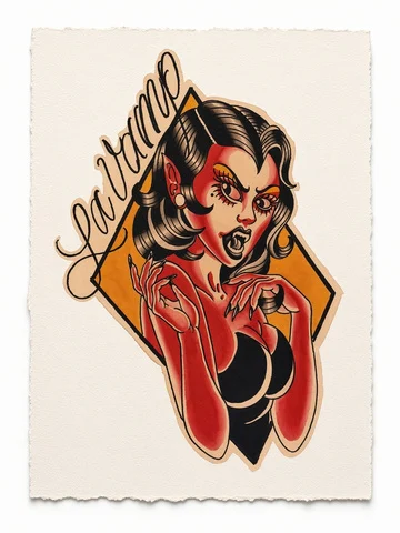 Traditional portrait - colour - flash CEL-016, Motorink Amsterdam