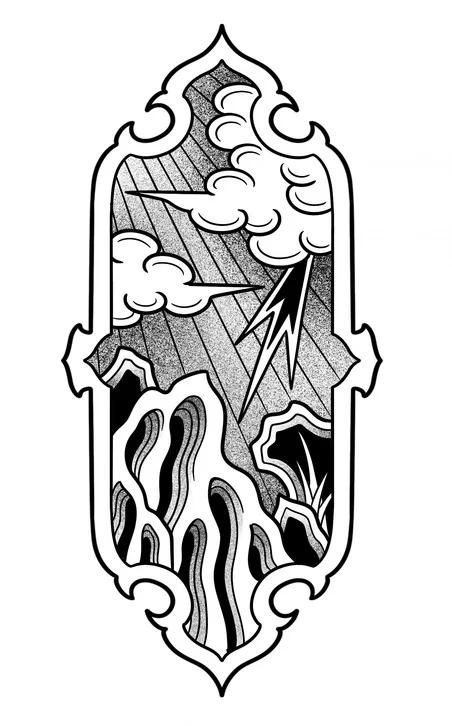 Blackwork illustration - flash GER-005, Motorink Amsterdam